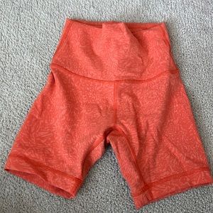 Lululemon size 0 orange biker shorts